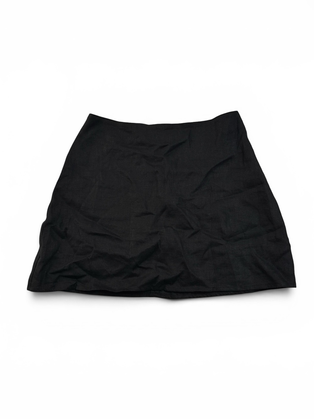 Reformation Skirt Women’s 0 Black Pencil Mini 100% Linen Back Zip Skirt